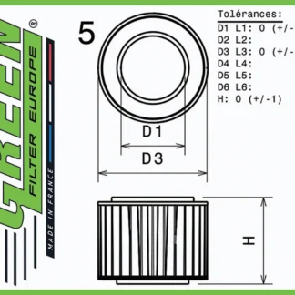 Air filter for PEUGEOT 104 ZS (80 cv) years 80>